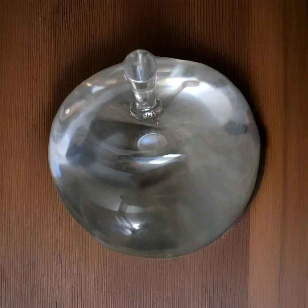 APPLE Ultra Clear Glass PAPERWEIGHT Smooth Pontil Heavyweight Gift